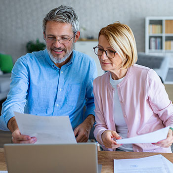 couple wrorking on taxes