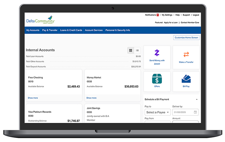 logging into online and mobile banking