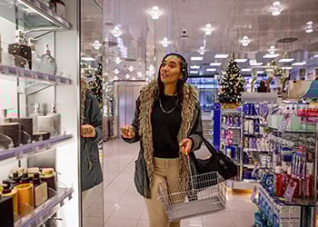 woman shopping for perfume