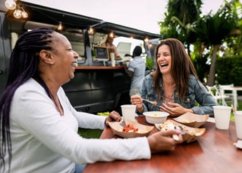 two women having lunch