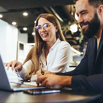 couple at laptop computer