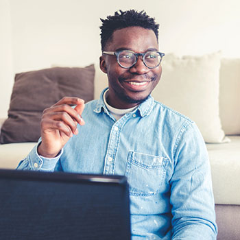 Young man smiling